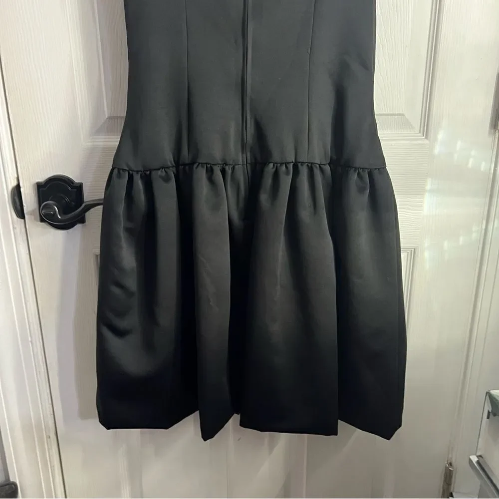 Vintage Leslie Fay Evening Little Black Dress with Diamond Straps